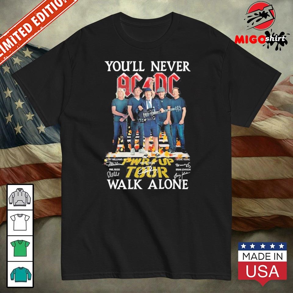 Official AC DC You II Never Walk Alone PWR UP Tour Signature T-Shirt