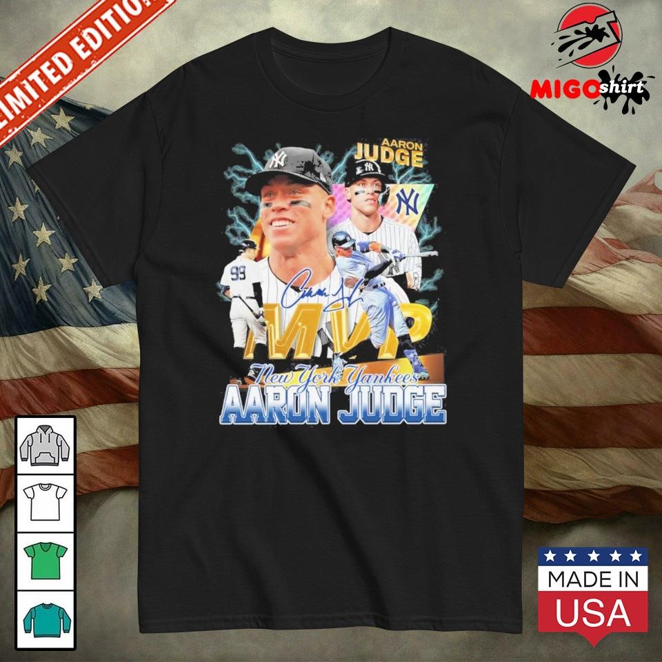 Official MLB New York Yankees Aaron Judge MVP Signature T-Shirt