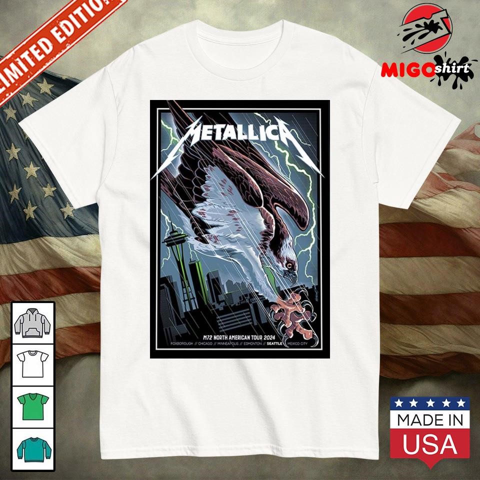 Official Metallica M72 Seattle Washington Pop Up Shop Poster At Lumen Field On August 30 And September 1 2024 shirt