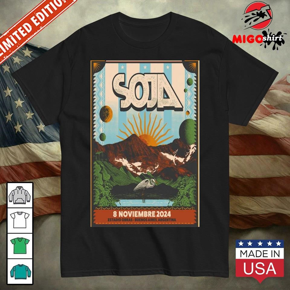 Official SOJA November 8 2024 Buenos Aires AR Event Poster shirt