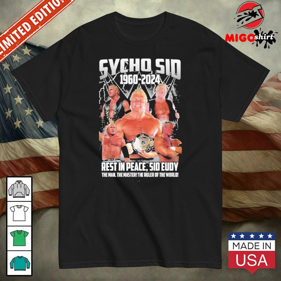 Official Sycho Sid 1960-2024 Rest In Peace Sid Eudy Signature T-Shirt