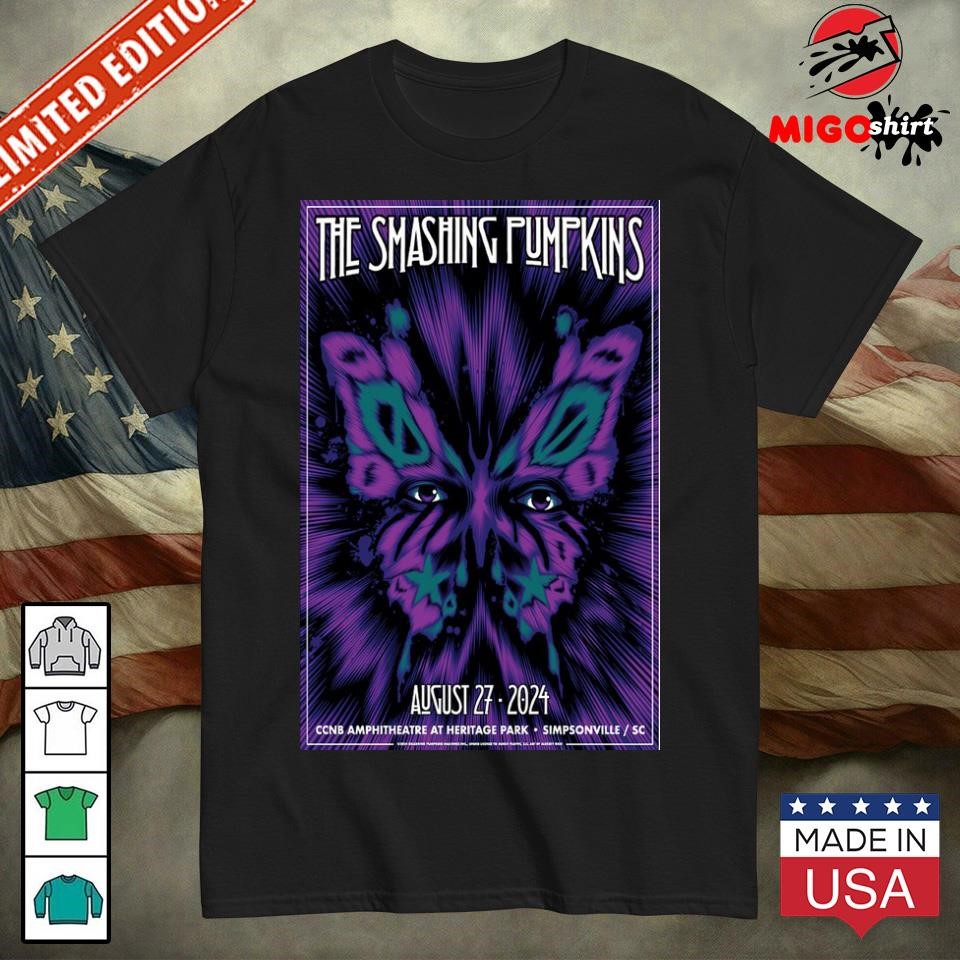 Official The Smashing Pumpkins August 27 2024 CCNB Amphitheatre In Simpsonville SC Poster shirt