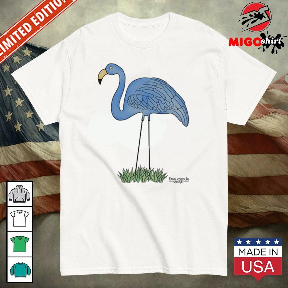 Official Time Capsule Design Blue Flamingo Shirt