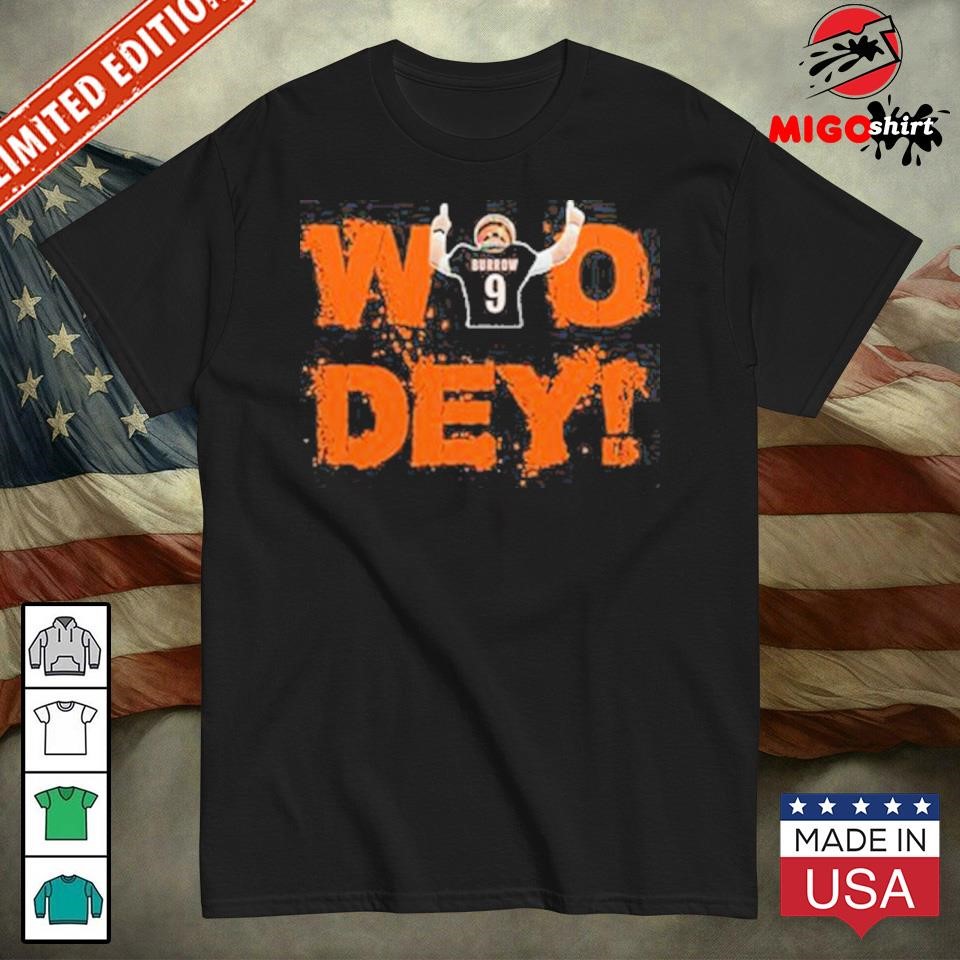 Official Who Dey Joe Burrow Cincinnati Bengals T-Shirt