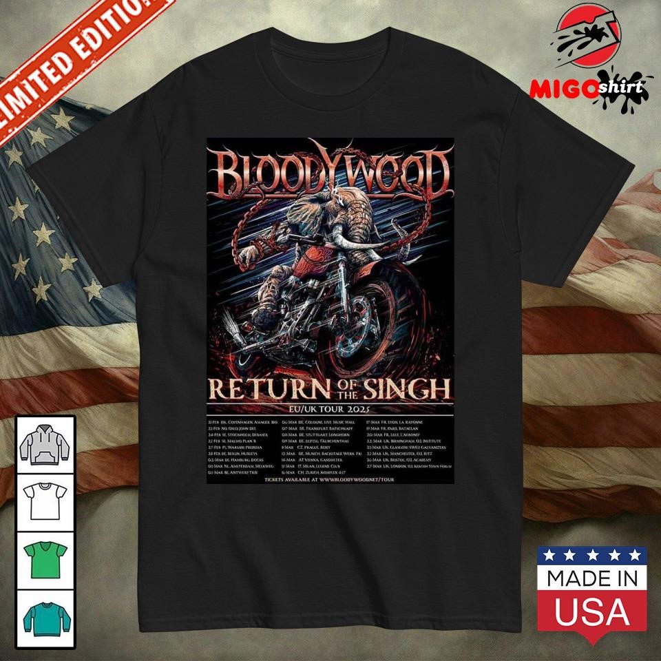 Bloodywood Return Of The Singh EU UK Tour 2025 Schedule Performance shirt