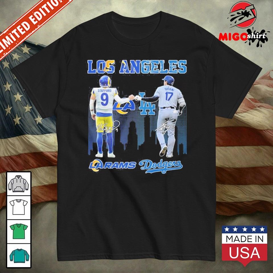 Los Angeles Rams Los Angeles Dodgers The Rivals In The City T-Shirt