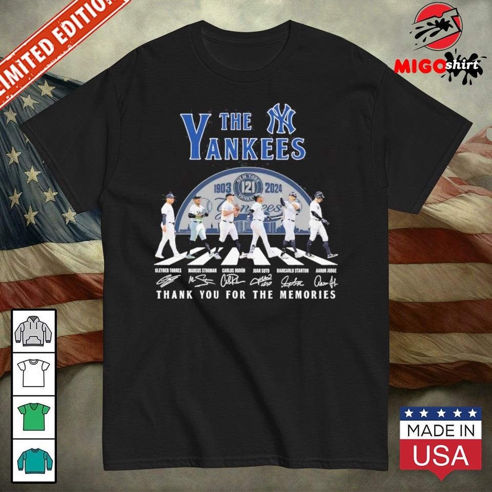 New York Yankees 1903-2024 The Yankees 121 Years Thank You For The Memories T-Shirt