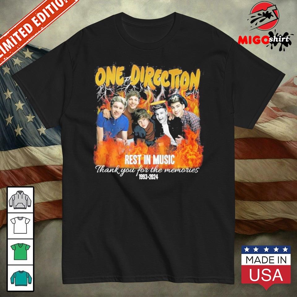 One Direction Rest in Music Thank You For The Memories 1993-2024 T-Shirt