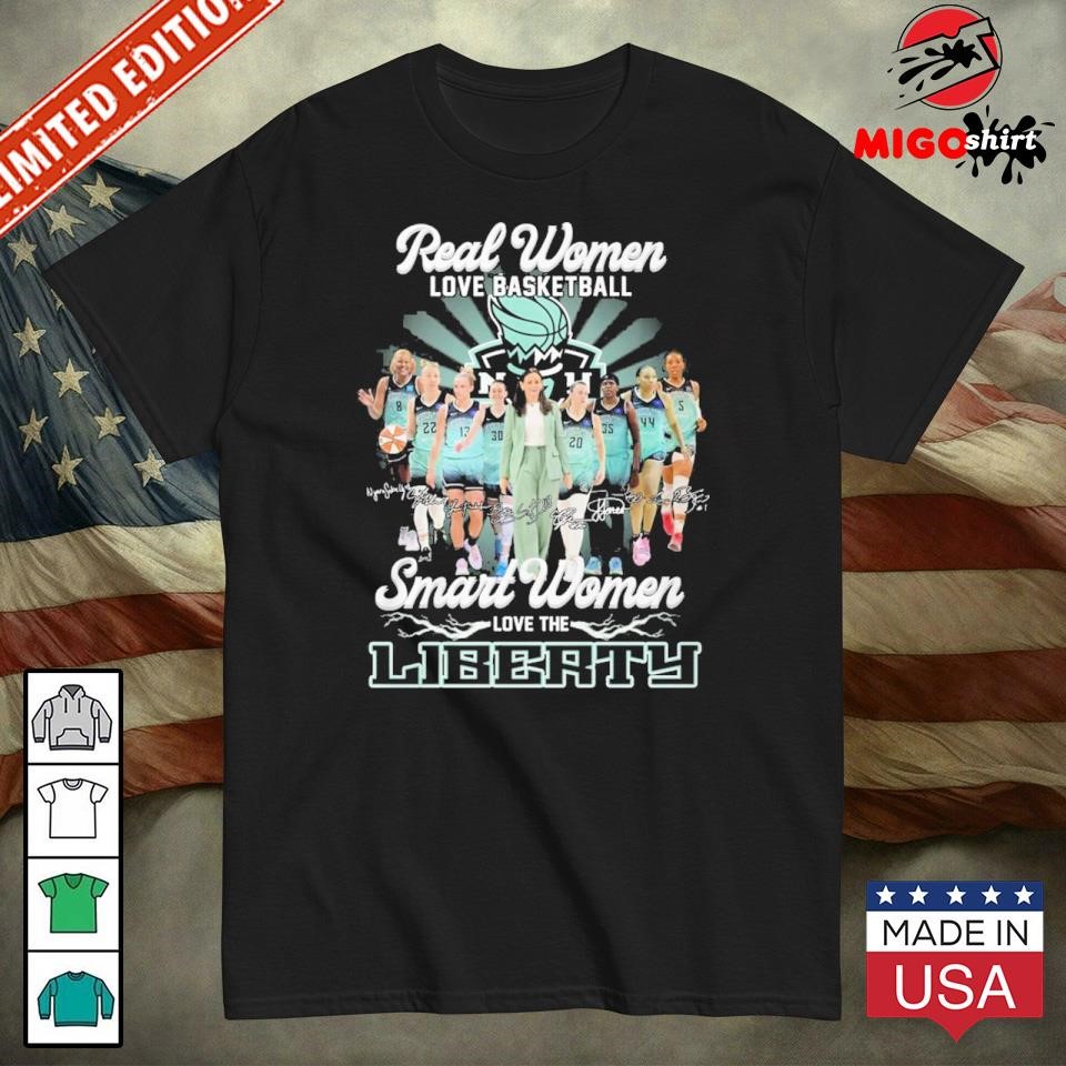 Real Women Love Basketball Smart Women Love The Liberty T-Shirt