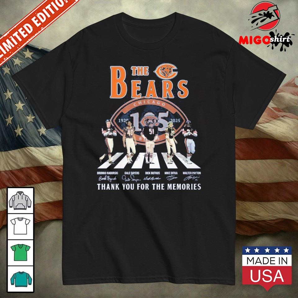 The Bears Chicago Bears 105th 1920-2025 Thank You For The Memories T-Shirt