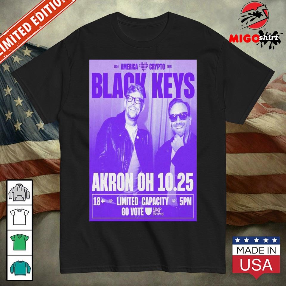 The Black Keys At Akron Civic Theatre On Oct 25 2024 In Akron OH Tour Poster shirt