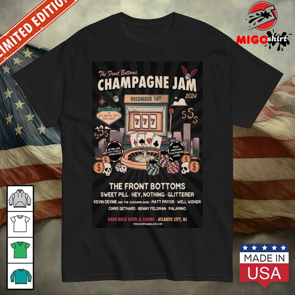 The Front Bottoms Champagne Jam In Atlantic City NJ December 14 2024 Poster shirt