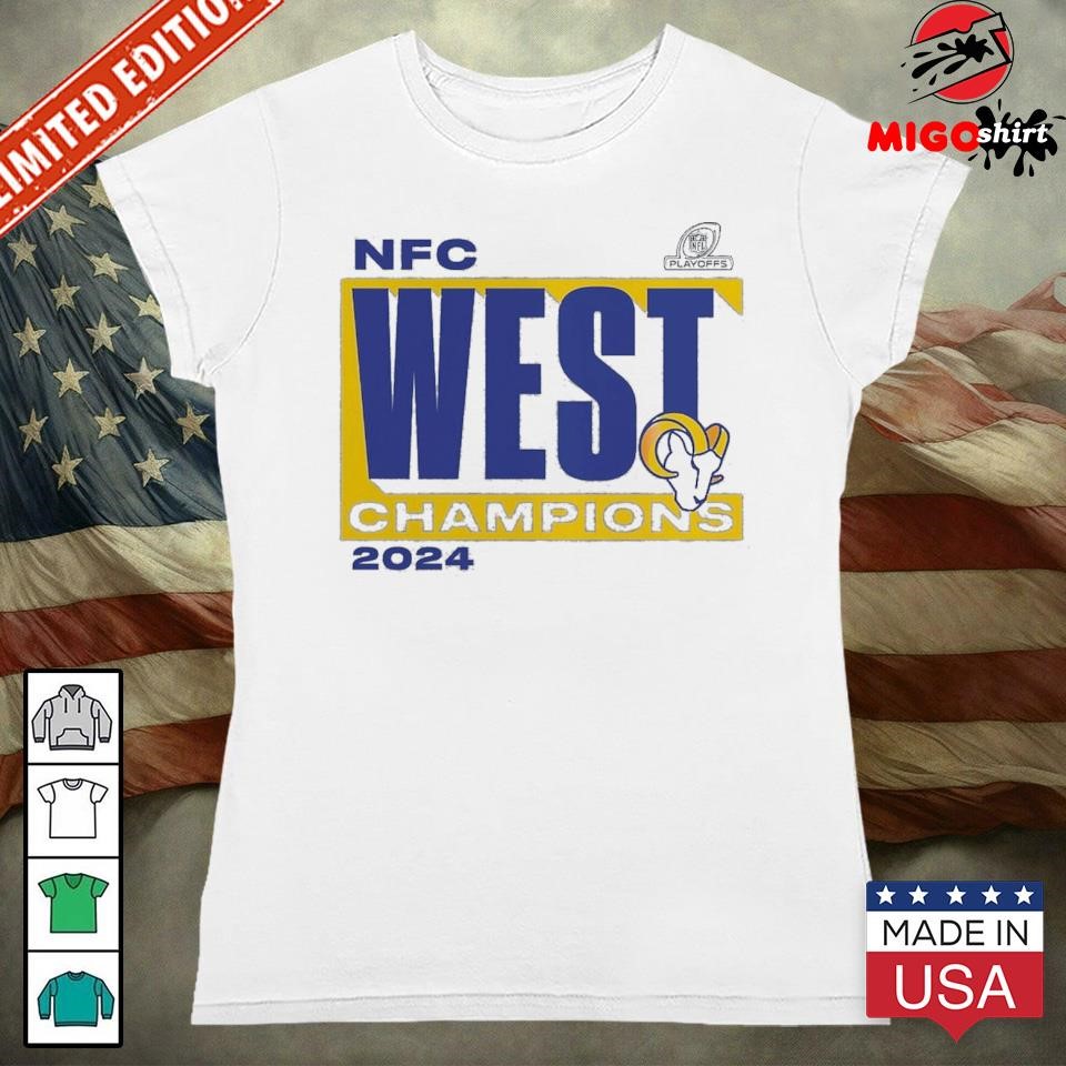 Official Los Angeles Rams 2024 NFC West Division Champions T Shirt hoodie sweater long sleeve and tank top